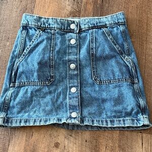 Old Navy Light Blue Denim Button-Front Mini Skirt